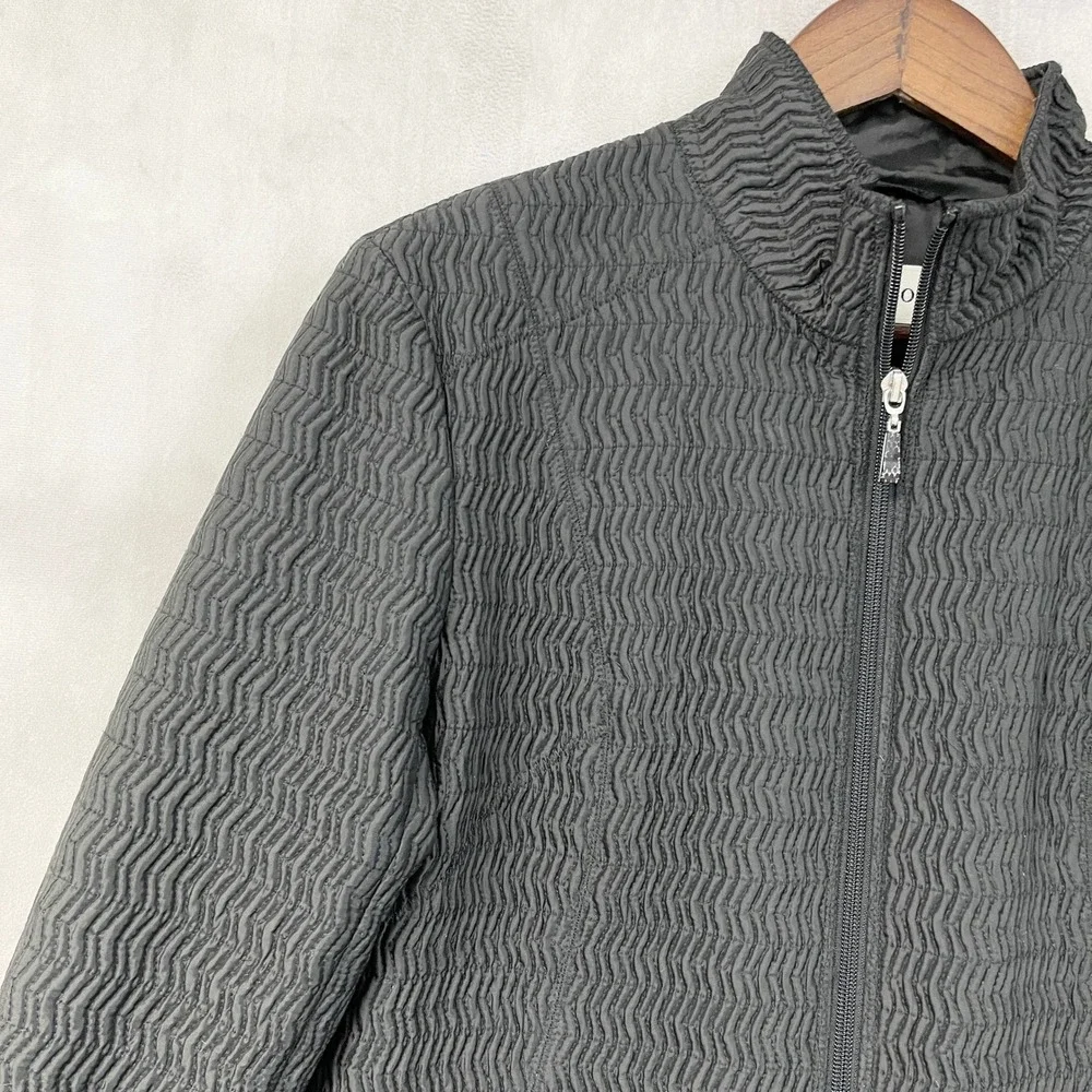 Pendleton Quilted Zip Up Jacket Women Medium Textured Coastal Heritage Elevated